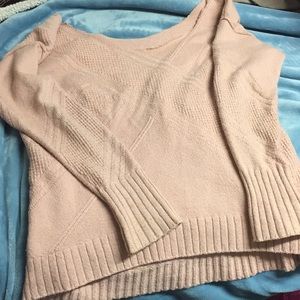 Pink Off the Shoulder Sweater- Calvin Klein